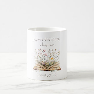 Nur noch ein Kapitel Wasserfarben-Blumen-Buch Kaffeetasse