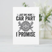 Nur noch ein Teil des Autos in der versprochenen s Dankeskarte (Stehend Vorderseite)