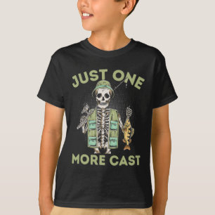 Nur noch ein Wurf - Lustiger Skelett-Angler T-Shirt