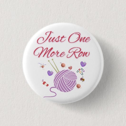 Nur noch eine Reihe Strickkunst Button (Vorderseite)