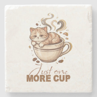 Nur noch eine Tasse Lustiger Katzen-Kaffee-Marmor- Steinuntersetzer