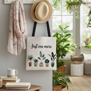 Nur noch eins, Pflanzenlady, Leinwand-Look Tasche