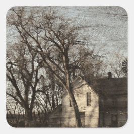 Nur noch Erinnerungen, das Landhaus verlassen Quadratischer Aufkleber