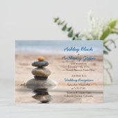 Nur Ocean Beach Hochzeit in Urlaubsort Empfang Einladung (Stehend Vorderseite)