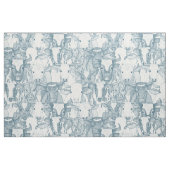 nur Ochsen Bluestone Weiß Stoff (Fat Quarter (45,7 x 55,9 cm))
