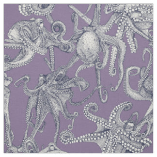 nur Oktopusse navy blau violett Stoff