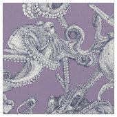 nur Oktopusse navy blau violett Stoff (Nahaufnahme)