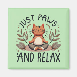 Nur Paare und Relax Yoga Cat Magnet