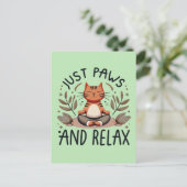 Nur Paare und Relax Yoga Cat Postkarte (Stehend Vorderseite)
