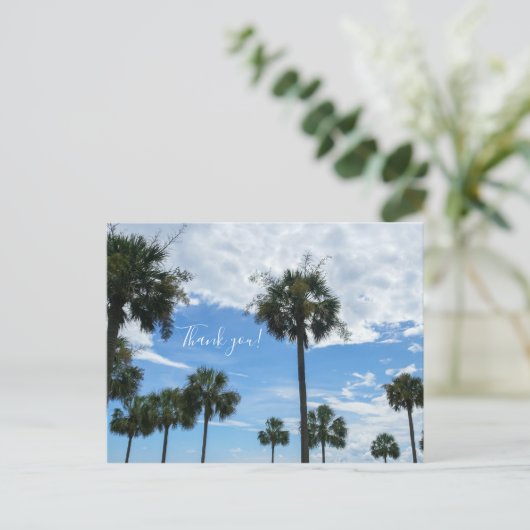 Nur Palmen Vielen Dank Postcard Postkarte (Stehend Vorderseite)