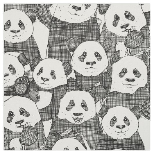 Nur Panda schwarz Stoff (Muster)