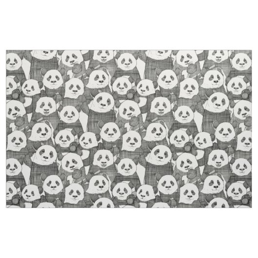 Nur Panda schwarz Stoff (Fat Quarter (45,7 x 55,9 cm))