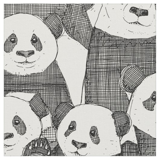 Nur Panda schwarz Stoff (Nahaufnahme)