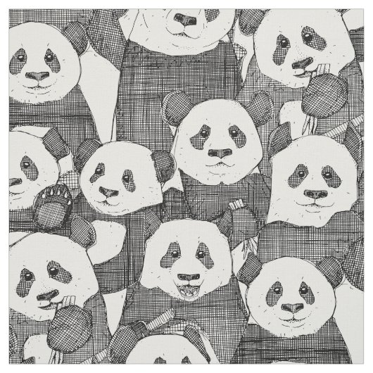 nur Panda Schwarz-weiß Stoff (Muster)
