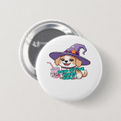 Nur Paw-Schwänze - Niedlicher Hund mit Blasen-Tee  Button (Vorne & Hinten)