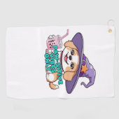 Nur Paw-Schwänze - Niedlicher Hund mit Blasen-Tee  Golfhandtuch (Horizontal)