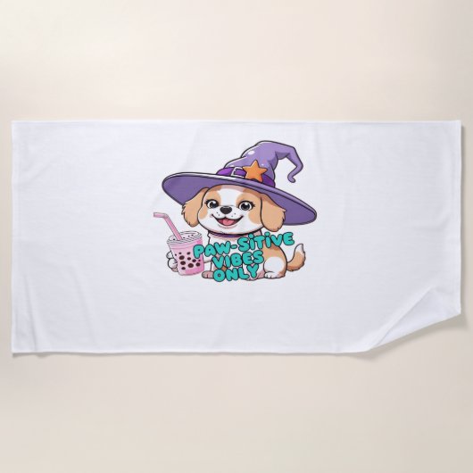 Nur Paw-Schwänze - Niedlicher Hund mit Blasen-Tee Strandtuch (Vorderseite)
