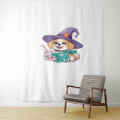 Nur Paw-Schwänze - Niedlicher Hund mit Blasen-Tee  Wandteppich (Beispiel)