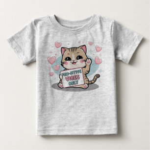 Nur paw-sitive Beats - Adorable Chibi Kitty Kawai Baby T-shirt