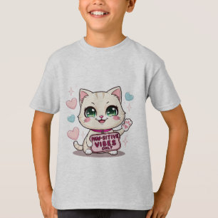 Nur paw-sitive Vibes - Niedliche Chibi-Katze Kawai T-Shirt
