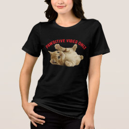 Nur Pawsitive Beulen - Niedliche Orange Tabby Cat Tri-Blend Shirt