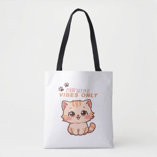 Nur Pawsitive Farben - Niedliches Kawaii Cat Desig Tasche (Vorderseite)