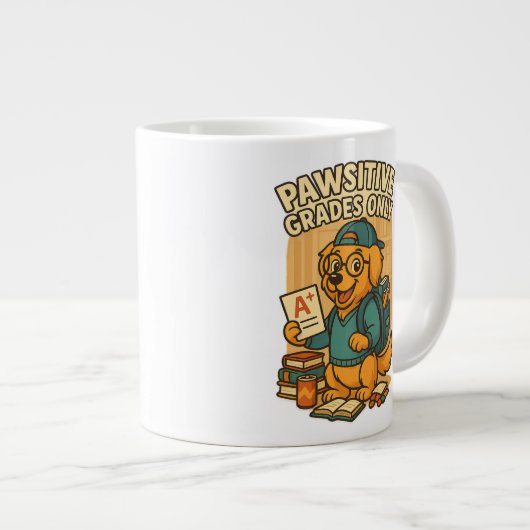 Nur Pawsitive Noten - Zurück zum T - Shirt Hunde i Jumbo-Tasse (Vorderseite Rechts)