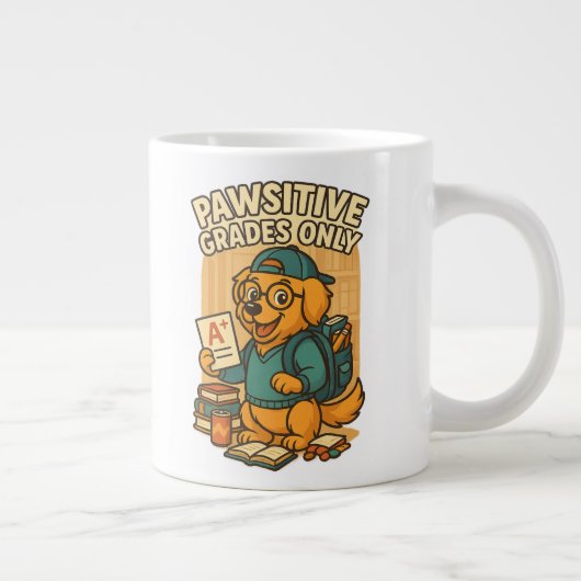 Nur Pawsitive Noten - Zurück zum T - Shirt Hunde i Jumbo-Tasse (Rechts)