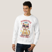 Nur Pawsitive Tiere - Niedliche Katze mit Sonnenbr Sweatshirt (Vorne ganz)