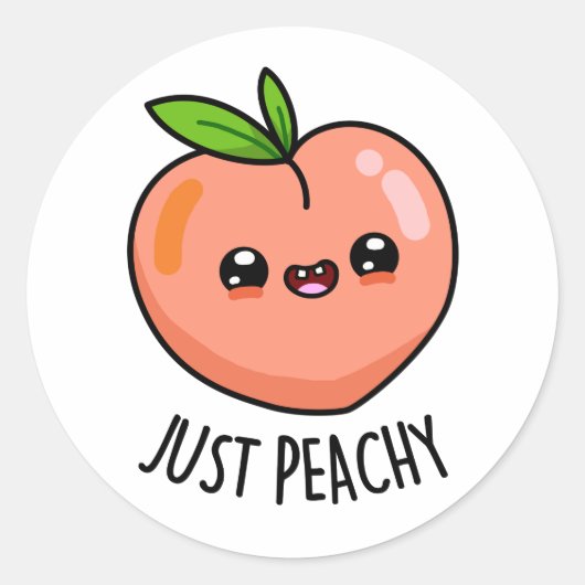 Nur Peachy Funny Peach Pub Runder Aufkleber (Vorderseite)