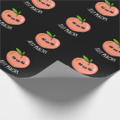 Nur Peachy Funny Peach Pun Dark BG Geschenkpapier (Ecke)