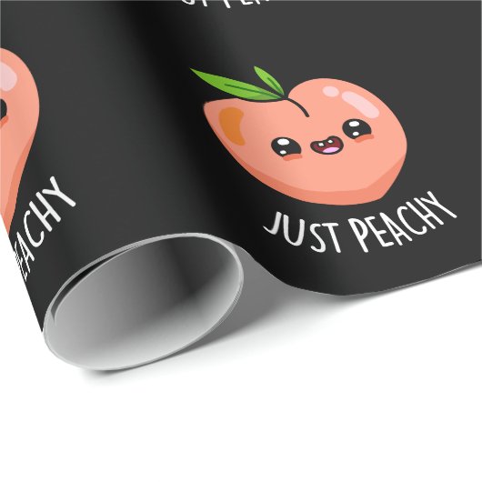 Nur Peachy Funny Peach Pun Dark BG Geschenkpapier (Rolleneckpunkt)