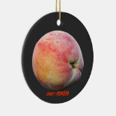Nur Peachy Jersey Peach Custom Text Keramik Ornament (Rechts)