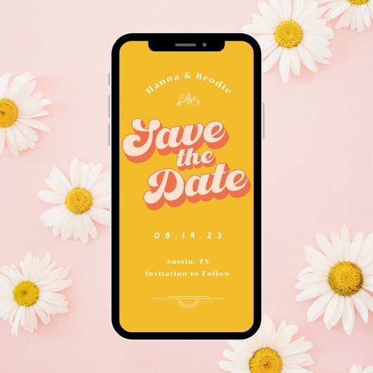 Nur Peachy Non-Foto Hochzeit speichern das Datum Save The Date