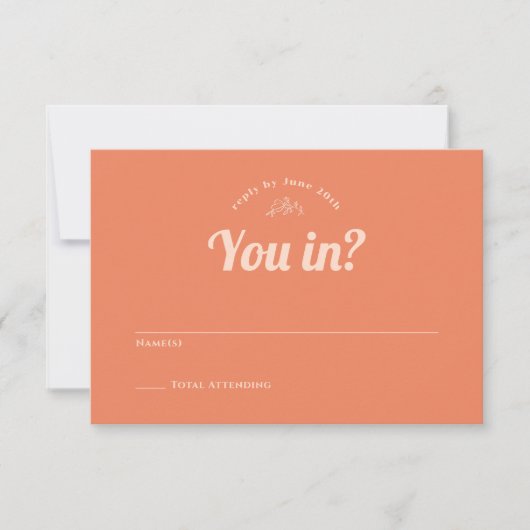 Nur Peachy Wedding RSVP Cards (Vorderseite)