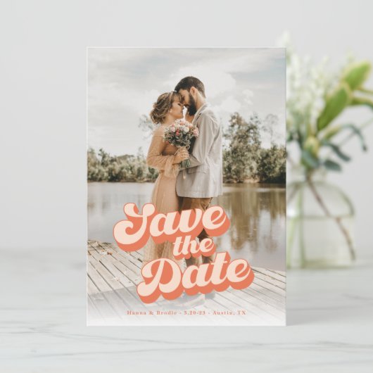 Nur Peachy Wedding speichern das Datum Save The Date (Stehend Vorderseite)