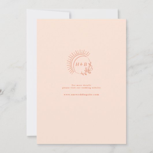 Nur Peachy Wedding speichern das Datum Save The Date (Rückseite)