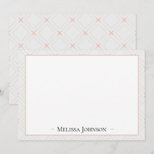 Nur Peachy White und Peach Personalisiert Mitteilungskarte