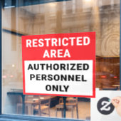 Nur Personal mit beschränktem Bereich Fensteraufkleber (Café-Fenster)