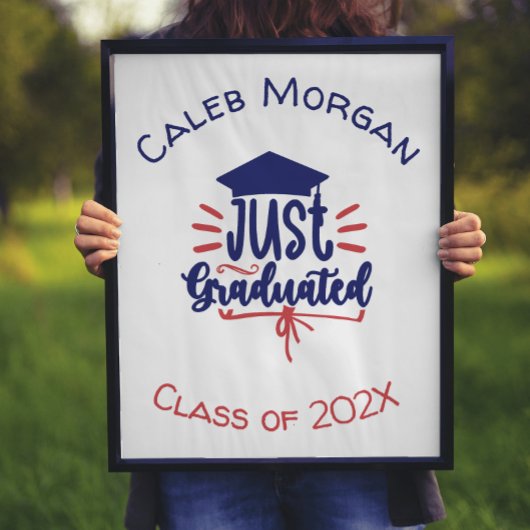 Nur Personalisiert abgestuft Rot & Blau Poster