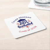 Nur Personalisiert abgestuft Rot & Blau Rechteckiger Pappuntersetzer (angewinkelt)