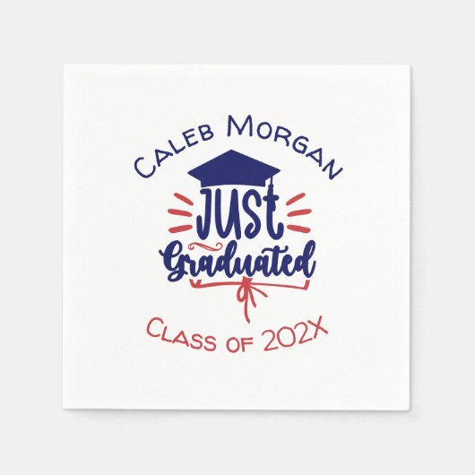 Nur Personalisiert abgestuft Rot & Blau Serviette (Vorderseite)