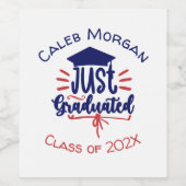 Nur Personalisiert abgestuft Rot & Blau Weinetikett (Einzelnes Label)