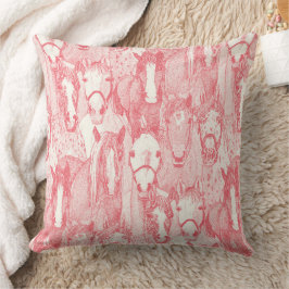 nur Pferde stiegen rosa halbe Perle Kissen