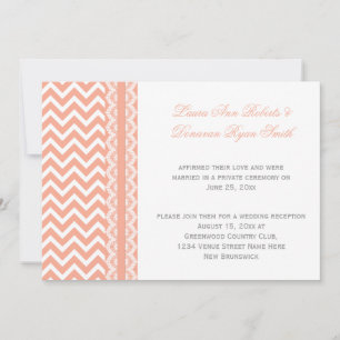 Nur Pfirsich und Zickzack Spitzen-Empfang Einladung