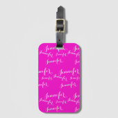 Nur pink und dein Name Gepäckanhänger (Vorderseite Vertikal)