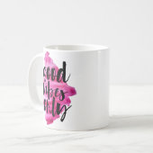 nur Pinselskripte mit rosa, guten Farbbildern Kaffeetasse (Vorderseite Links)