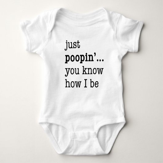 "Nur Poopin..." Unglaublich witzig Baby-Bodysuit Baby Strampler (Vorderseite)