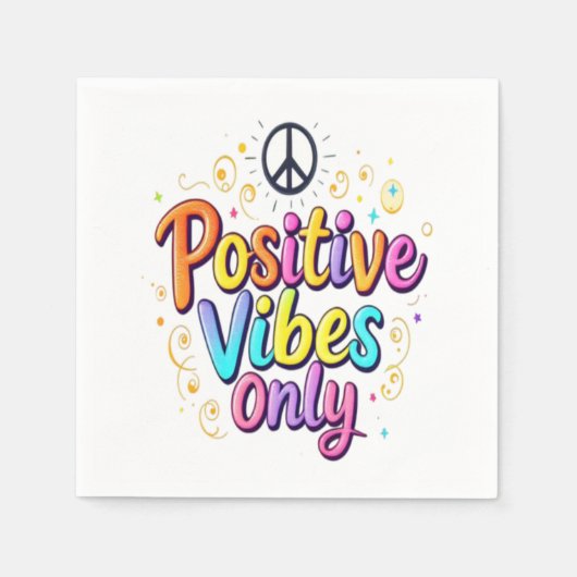 Nur positive Bilder - farbenfrohe, anregende Gesta Serviette (Vorderseite)