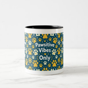 Nur positive Pfoten-Schwingungen Kaffeetasse mit H